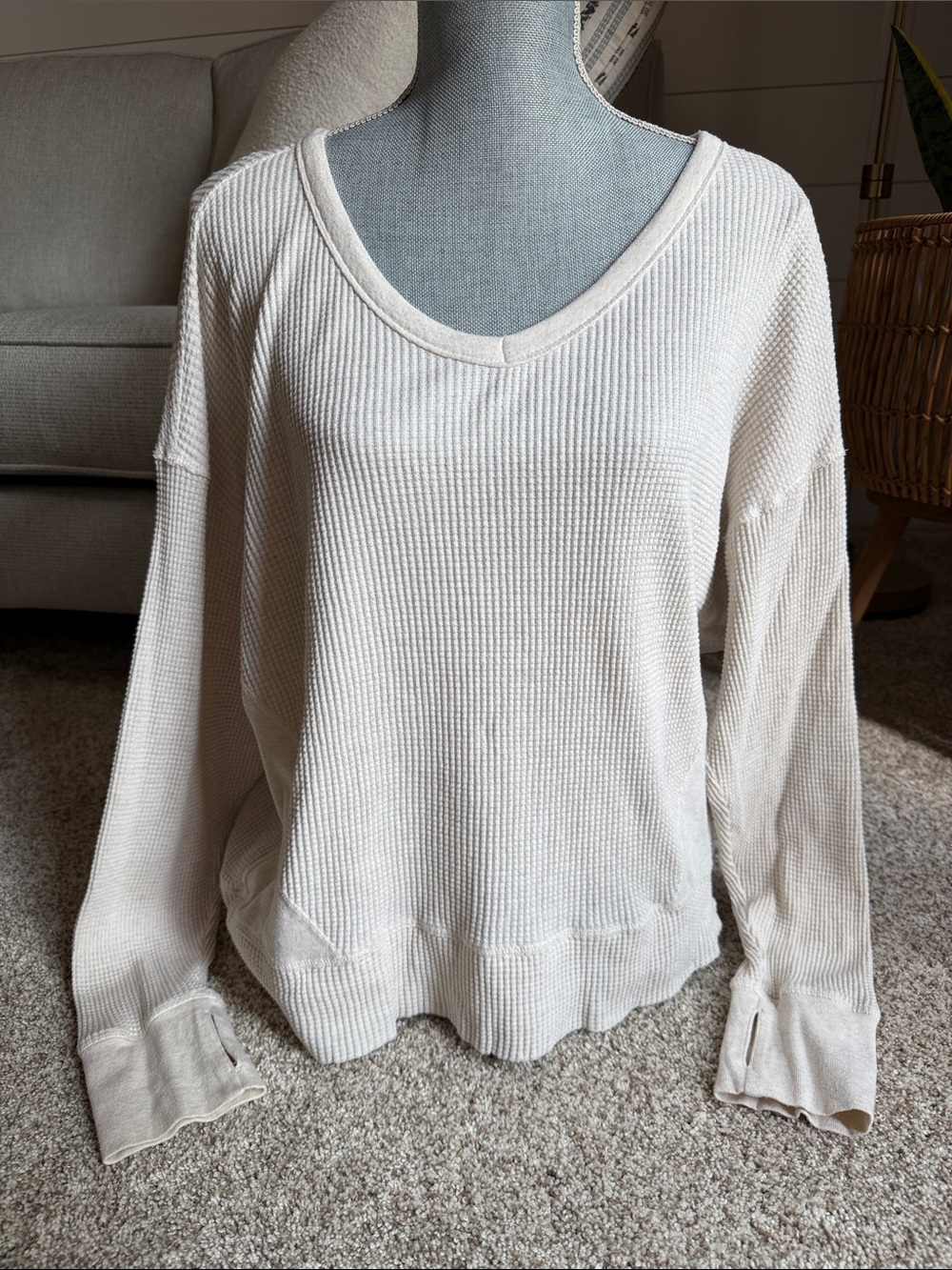 OFFLINE by AERIE Waffle Oversized Knit Top